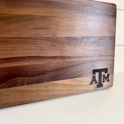 Texas A&M Walnut or Maple Hardwood Cutting Boards