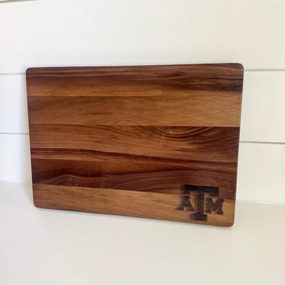 Texas A&M Walnut or Maple Hardwood Cutting Boards