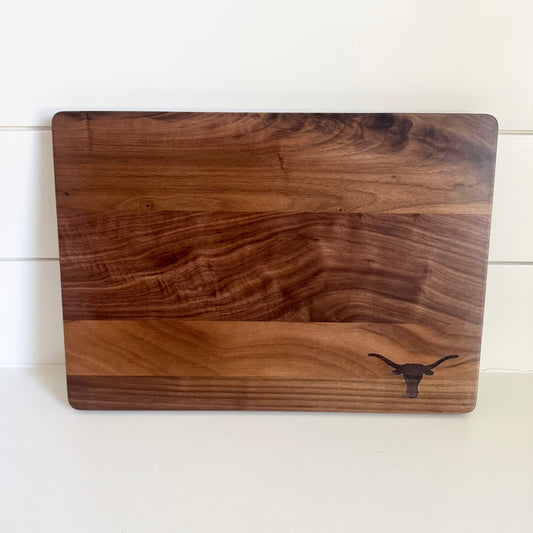 Texas Longhorns Walnut or Maple Hardwood Cutting Boards