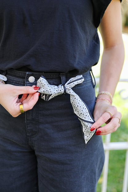 The Skinny Scarf - Black & Silver