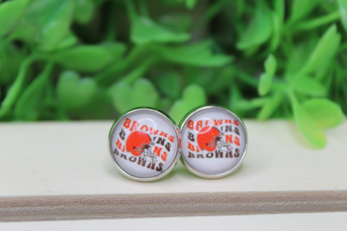 Browns Football Repeat Stud Earrings