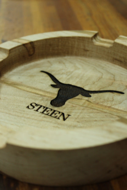 Texas Longhorns Maple Wood Cigar Ashtray