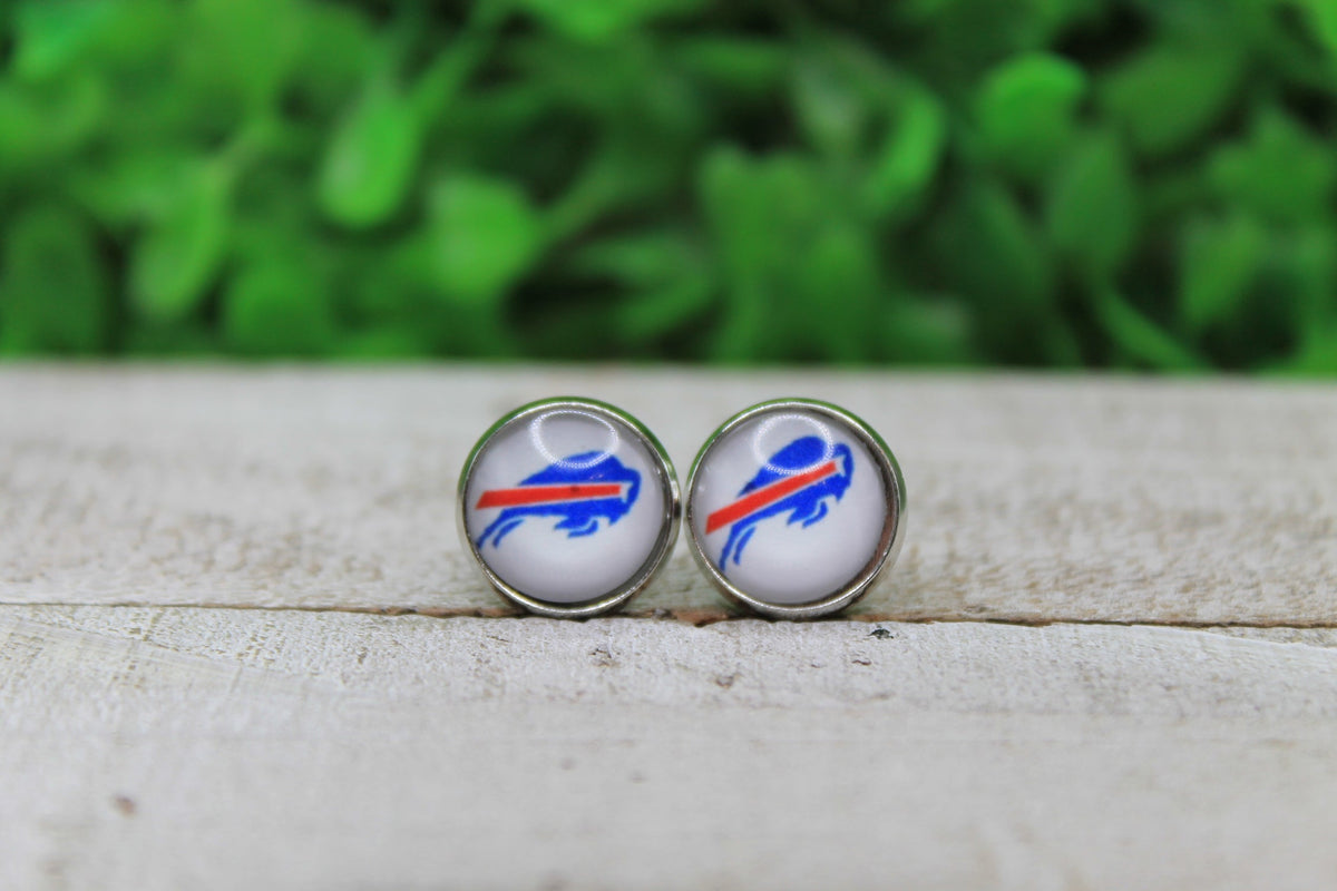 Bills Football Glass Stud Earrings