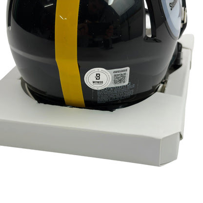 Autographed/Signed Hines Ward Pittsburgh Steelers Mini Football Helmet Beckett BAS COA