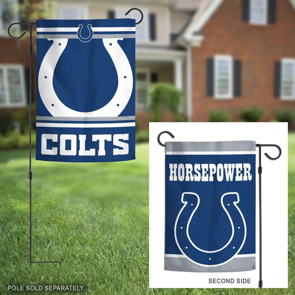 Indianapolis Colts Garden Flag 2 Sided Horse Power Slogan