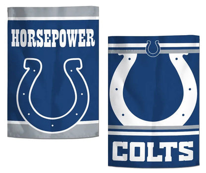 Indianapolis Colts Garden Flag 2 Sided Horse Power Slogan