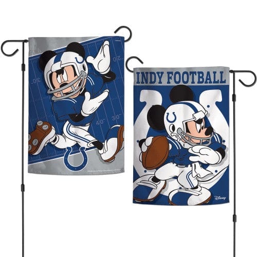 Indianapolis Colts Garden Flag 2 Sided Mickey Mouse