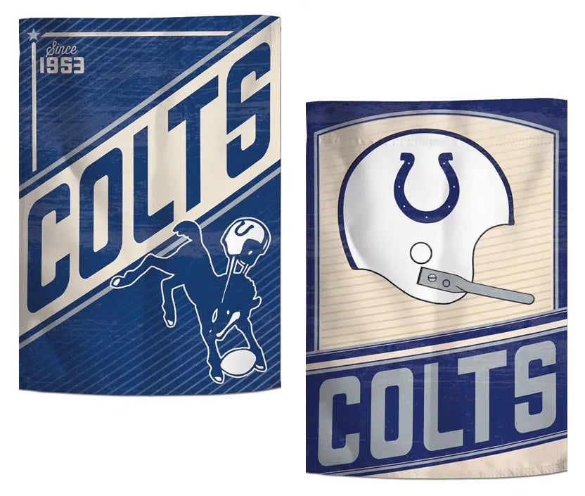 Indianapolis Colts Garden Flag 2 Sided Retro Classic Logo
