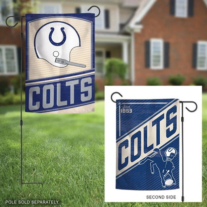 Indianapolis Colts Garden Flag 2 Sided Retro Classic Logo