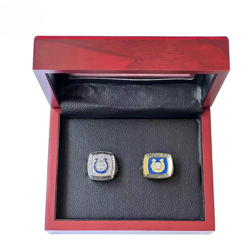 Indianapolis Football Championship Ring Set – Limited Edition Fan Collectible with Wood Gift Box