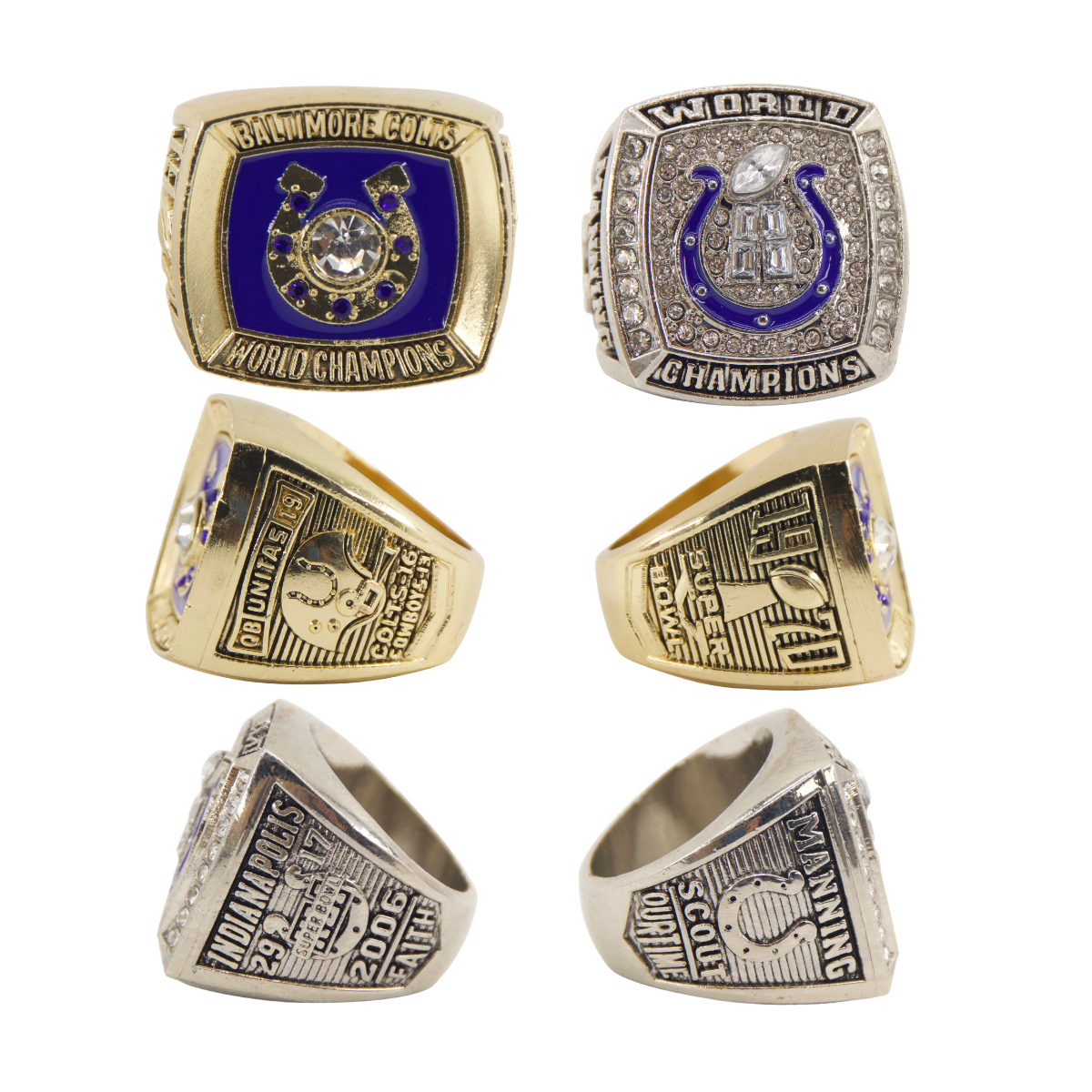 Indianapolis Football Championship Ring Set – Limited Edition Fan Collectible with Wood Gift Box