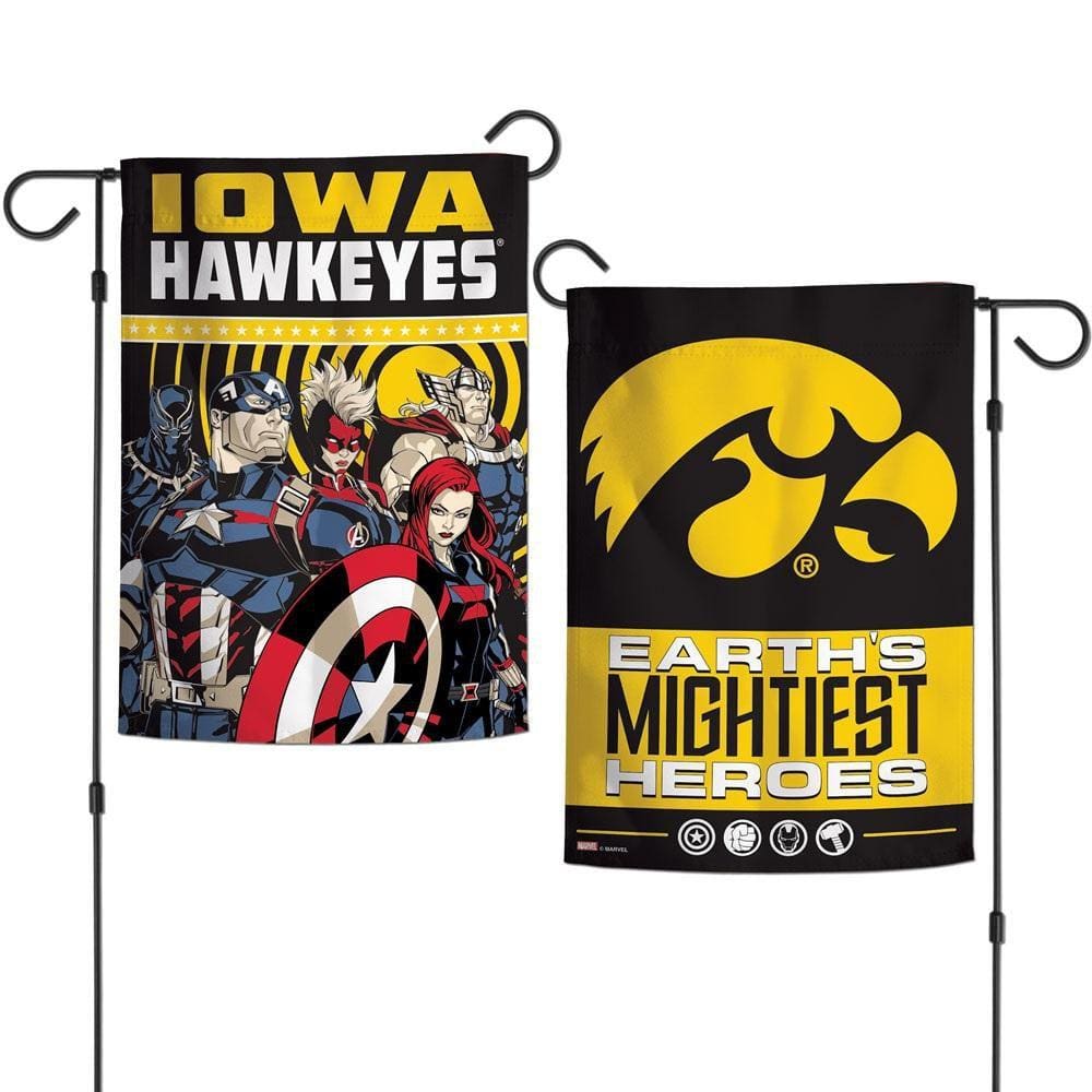 Iowa Hawkeyes Garden Flag 2 Sided Marvel Avengers