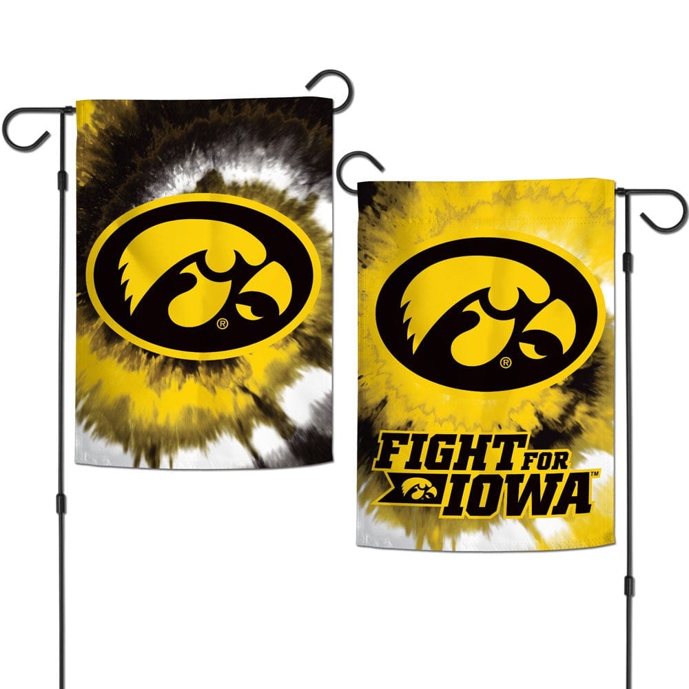 Iowa Hawkeyes Garden Flag 2 Sided Tie Dye Fight For Iowa