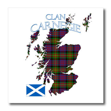 3dRose Outline of Scotland with The Carnegie Clan Family... - Iron on Heat Transfers (ht-379632)