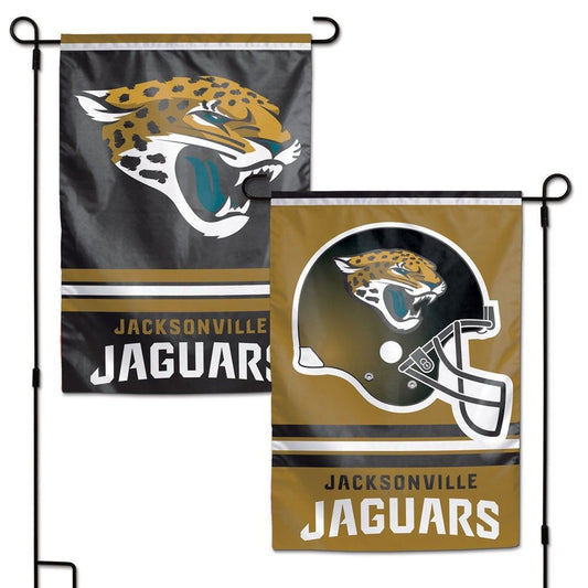 Jacksonville Jaguars Garden Flag 2 Sided NFL Double Logo