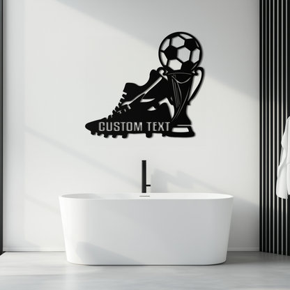 Custom Soccer Trophy and Cleat Metal Wall Art – Personalized Sports Decor for Athletes- KAF395