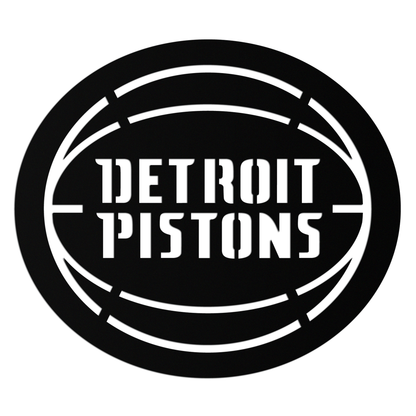 Detroit Pistons Metal Wall Art – Bold Basketball Logo Design for Sports Enthusiasts- KAF673