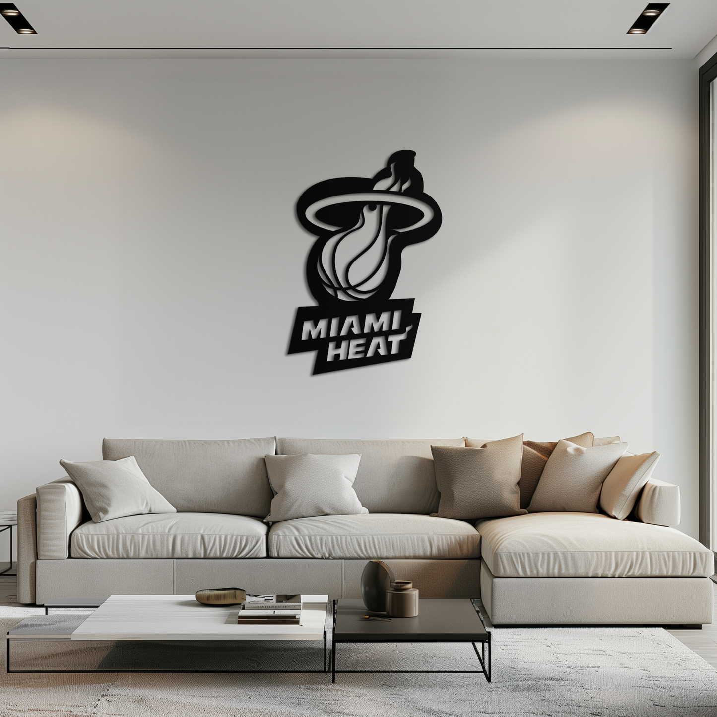 Miami Heat Basketball Logo Metal Wall Art – Sports-Inspired Modern Home Decor- KAF675