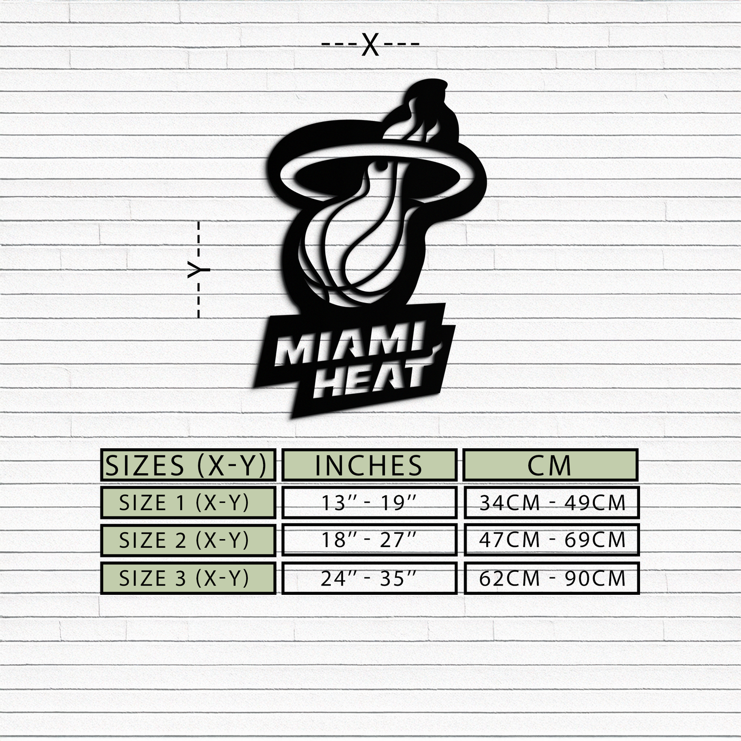 Miami Heat Basketball Logo Metal Wall Art – Sports-Inspired Modern Home Decor- KAF675