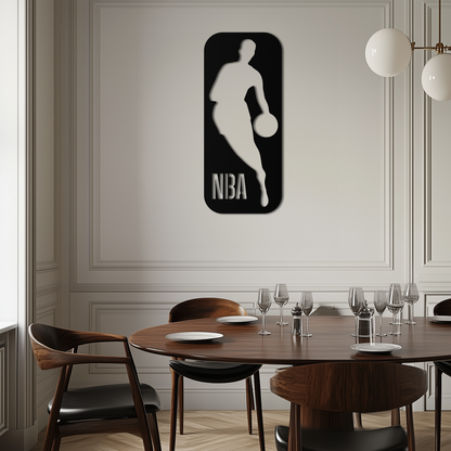 NBA Basketball Player Silhouette Metal Wall Art – Iconic Sports Decor for Game Rooms- KAF676