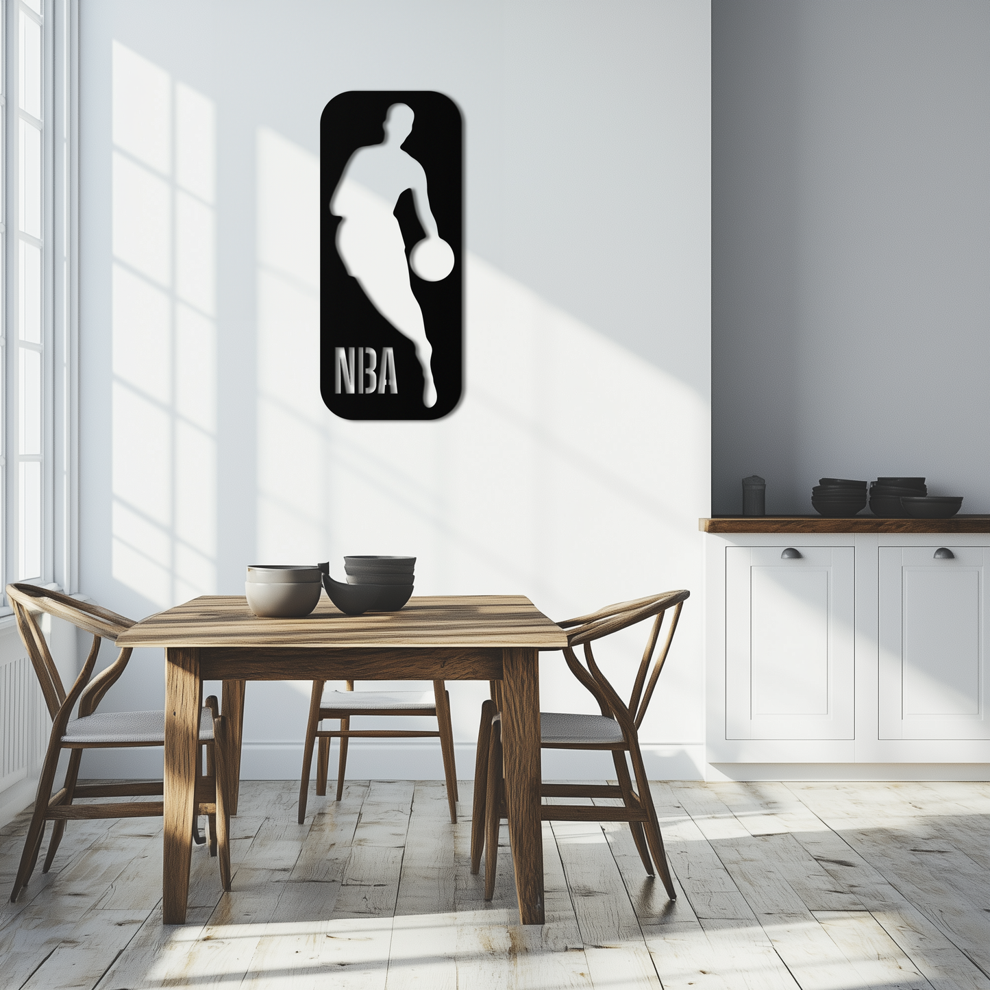 NBA Basketball Player Silhouette Metal Wall Art – Iconic Sports Decor for Game Rooms- KAF676