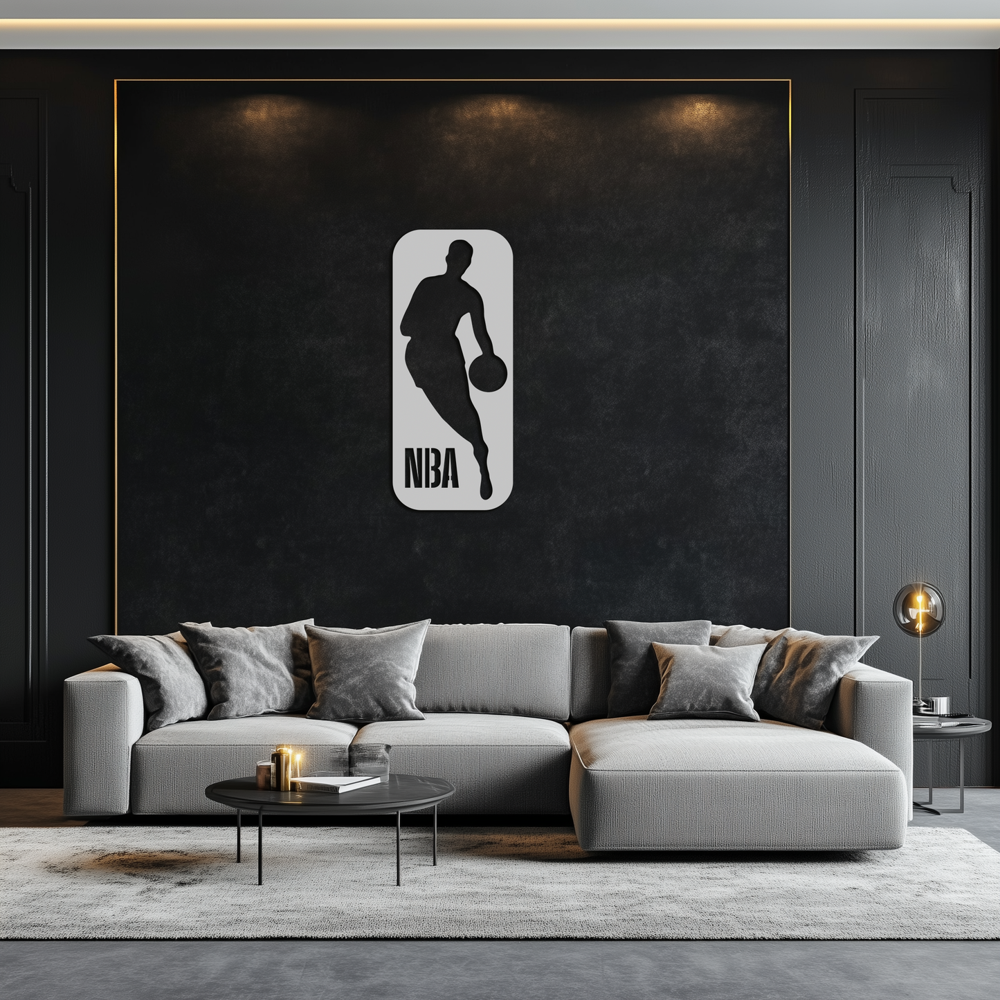 NBA Basketball Player Silhouette Metal Wall Art – Iconic Sports Decor for Game Rooms- KAF676