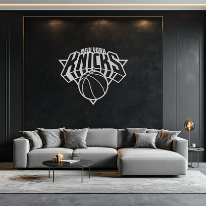 New York Knicks Basketball Logo Metal Wall Art – Bold Sports-Inspired Home Decor- KAF677