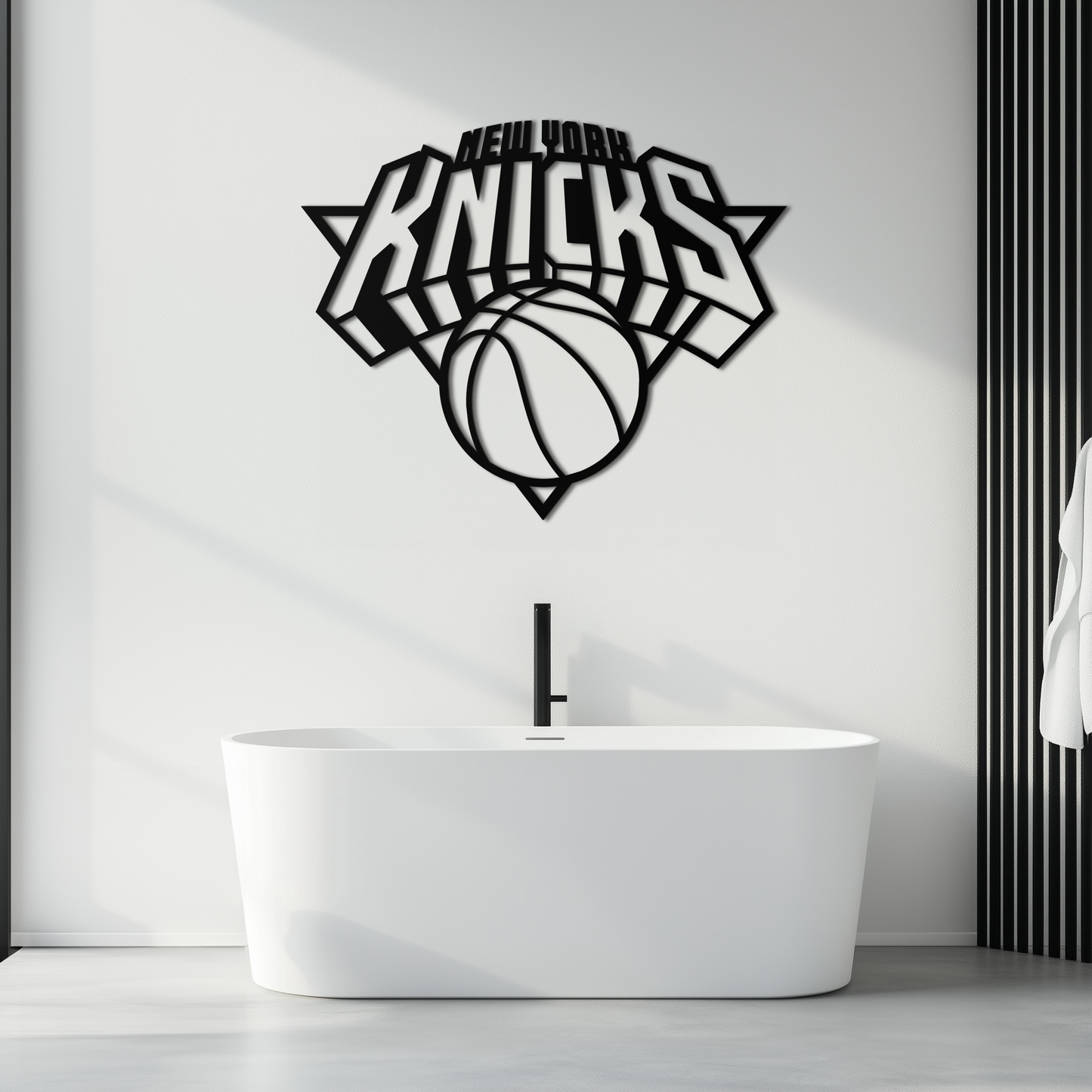 New York Knicks Basketball Logo Metal Wall Art – Bold Sports-Inspired Home Decor- KAF677