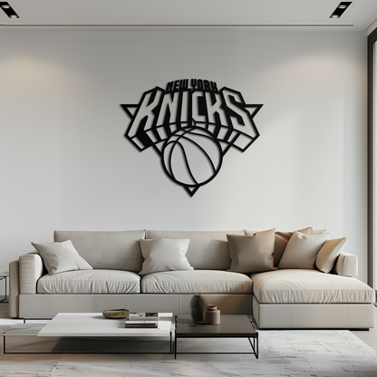 New York Knicks Basketball Logo Metal Wall Art – Bold Sports-Inspired Home Decor- KAF677