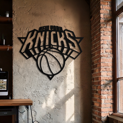 New York Knicks Basketball Logo Metal Wall Art – Bold Sports-Inspired Home Decor- KAF677