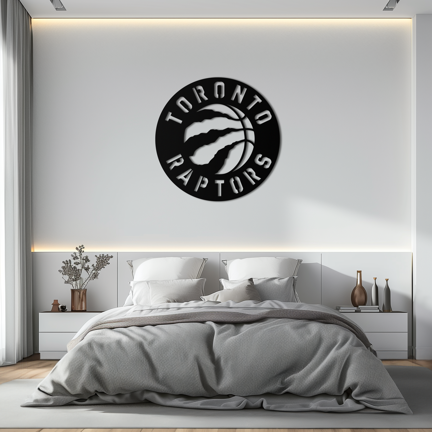 Toronto Raptors Logo Metal Wall Art – Bold Basketball Emblem for Sports Fans- KAF678