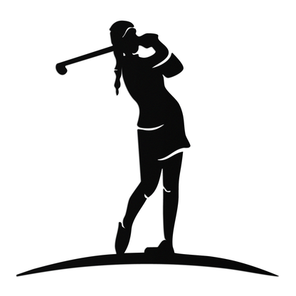 Female Golfer Metal Wall Art – Elegant Sports Silhouette for Modern Spaces- KAF698