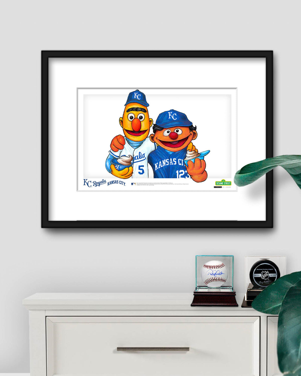 Bert and Ernie x MLB Royals Limited Edition Art Print
