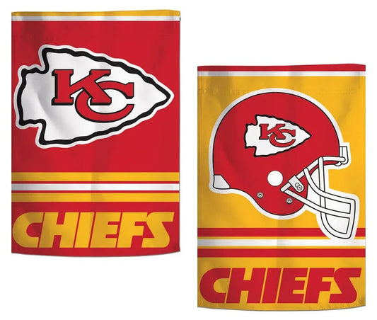 Kansas City Chiefs Garden Flag 2 Sided Arrowhead Helmet