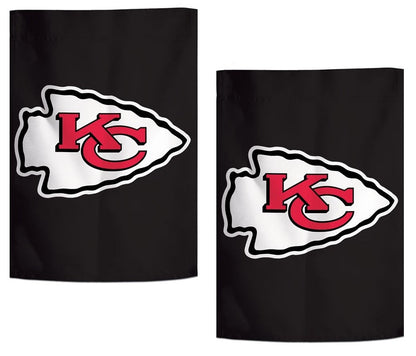 Kansas City Chiefs Garden Flag 2 Sided Black