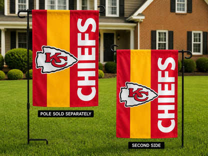 Kansas City Chiefs Garden Flag 2 Sided Embellished Logo