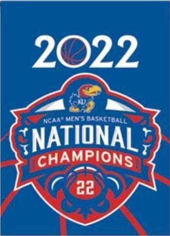 Kansas Jayhawks Garden Flag 2 Sided 2022 Basketball Champions