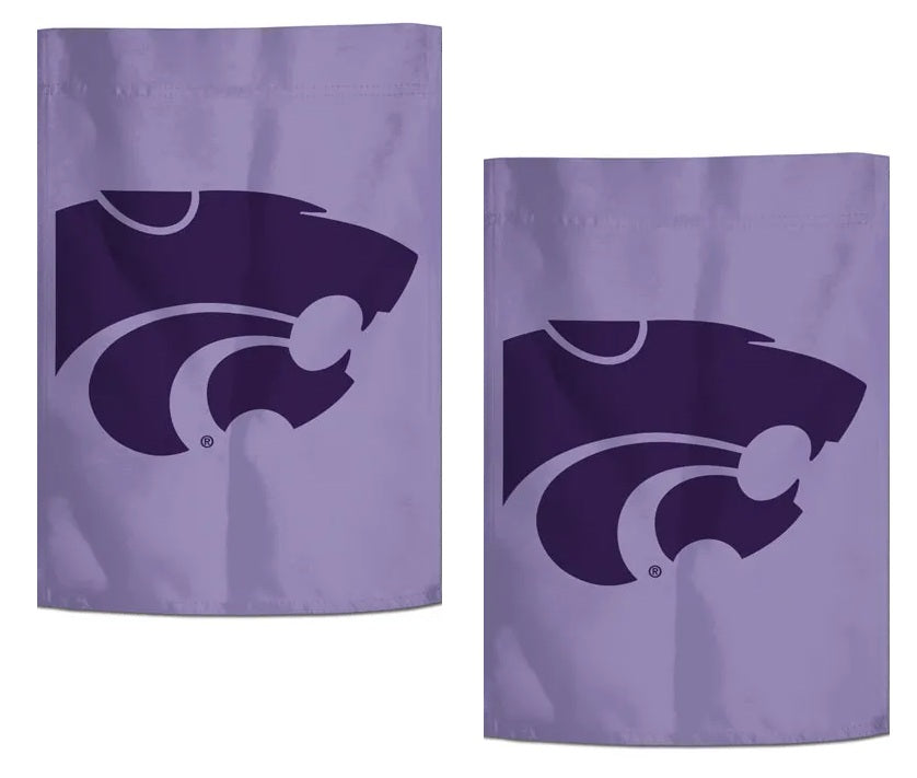 Kansas State Logo 2 Sided Lavender Garden Flag