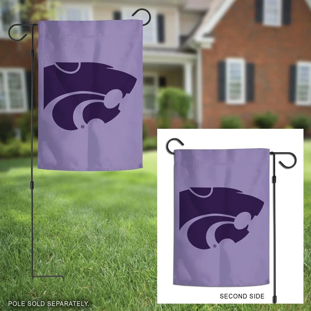 Kansas State Logo 2 Sided Lavender Garden Flag