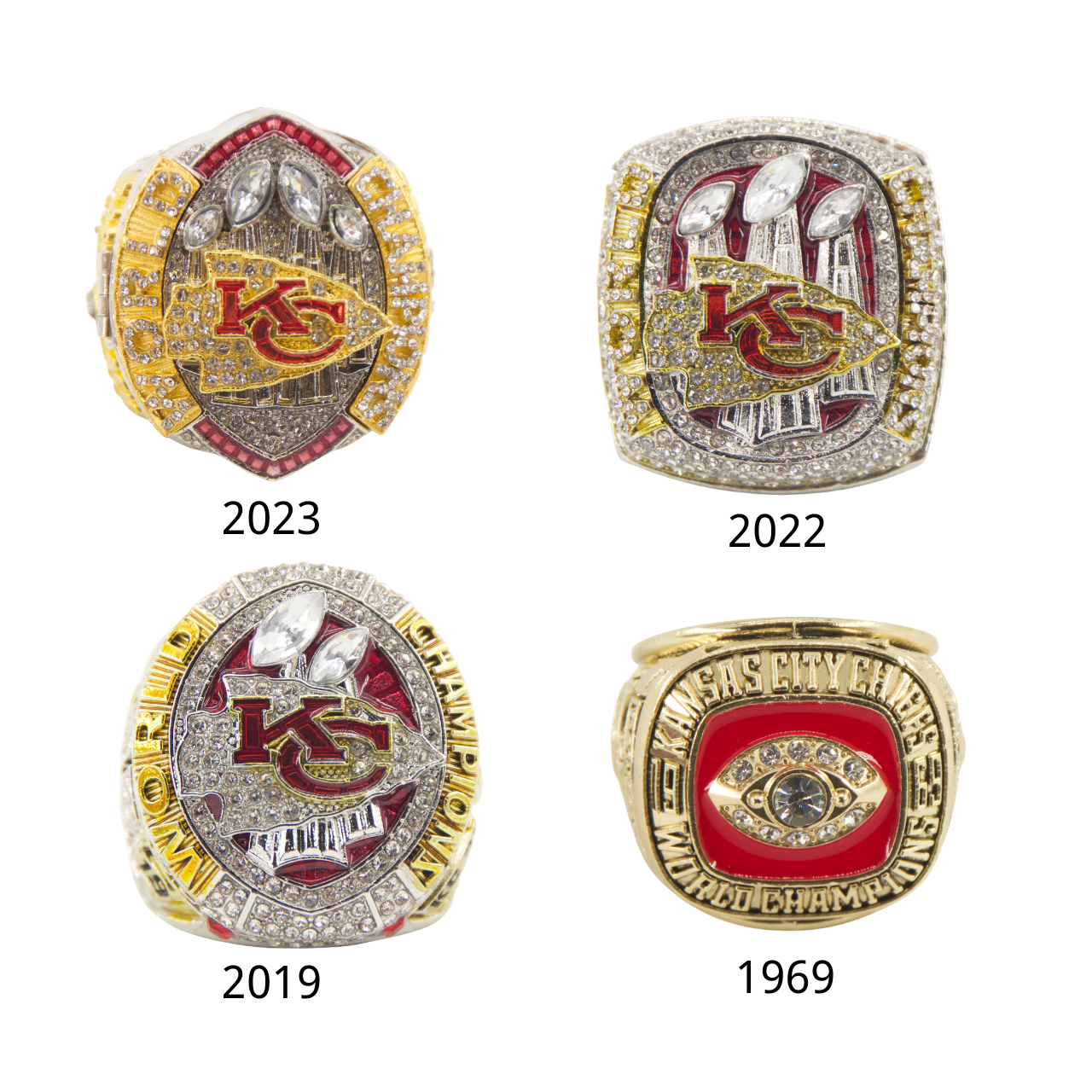 Kansas City Football Championship Rings Set – Limited Edition Collector's Replica (1969–2023)