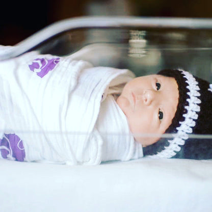 Kansas State University Muslin Swaddle Blanket – Soft Breathable 47x47 Baby Blanket – Officially Licensed Wildcats Newborn Gift