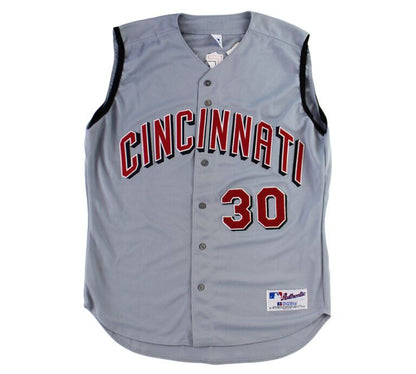 Ken Griffey Jr. Cincinnati Reds #30 Authentic Russell Athletic Grey Jersey Size 48