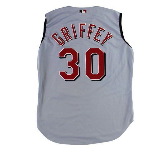 Ken Griffey Jr. Cincinnati Reds #30 Authentic Russell Athletic Grey Jersey Size 48