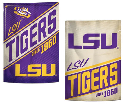 LSU Tigers Garden Flag 2 Sided Retro Logo