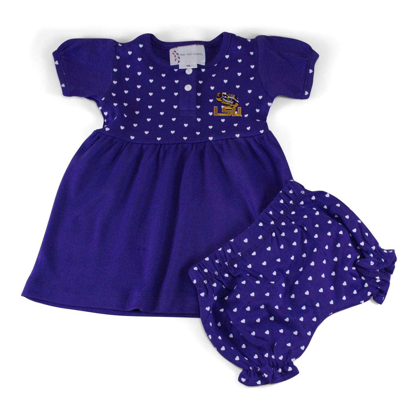 LSU Girl's Heart Dress with Bloomers