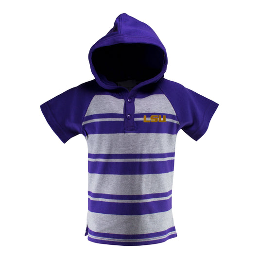 LSU Short Sleeve Hooded Shirt