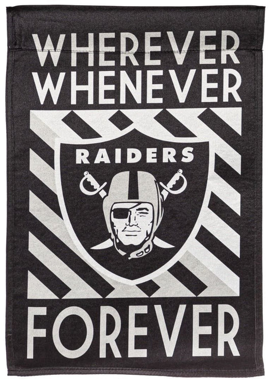 Las Vegas Raiders Garden Flag 2 Sided Wherever Whenever Forever