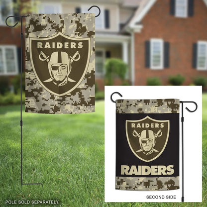 Las Vegas Raiders Military Tribute 2 Sided Garden Flag