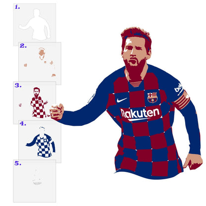 Lionel Messi 5 Layer Stencil Set