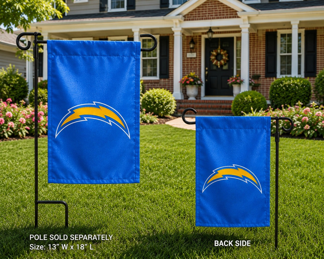 Los Angeles Chargers Garden Flag Applique 2 Sided | 12.5x18